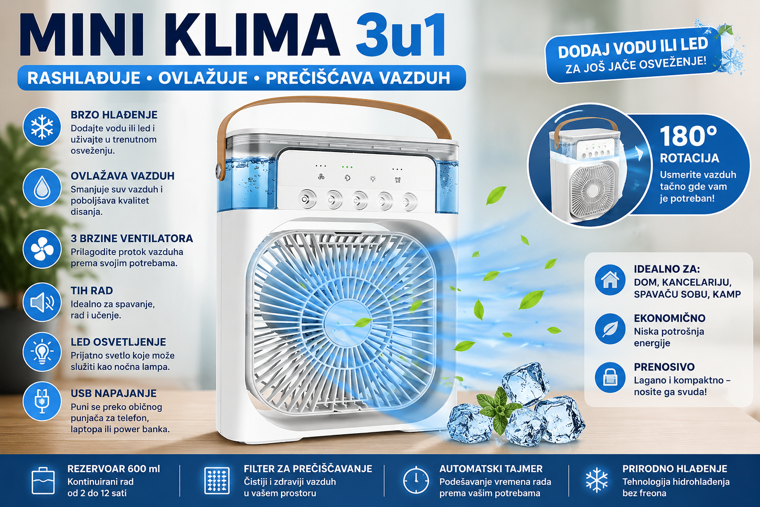 Mini Klima 3u1