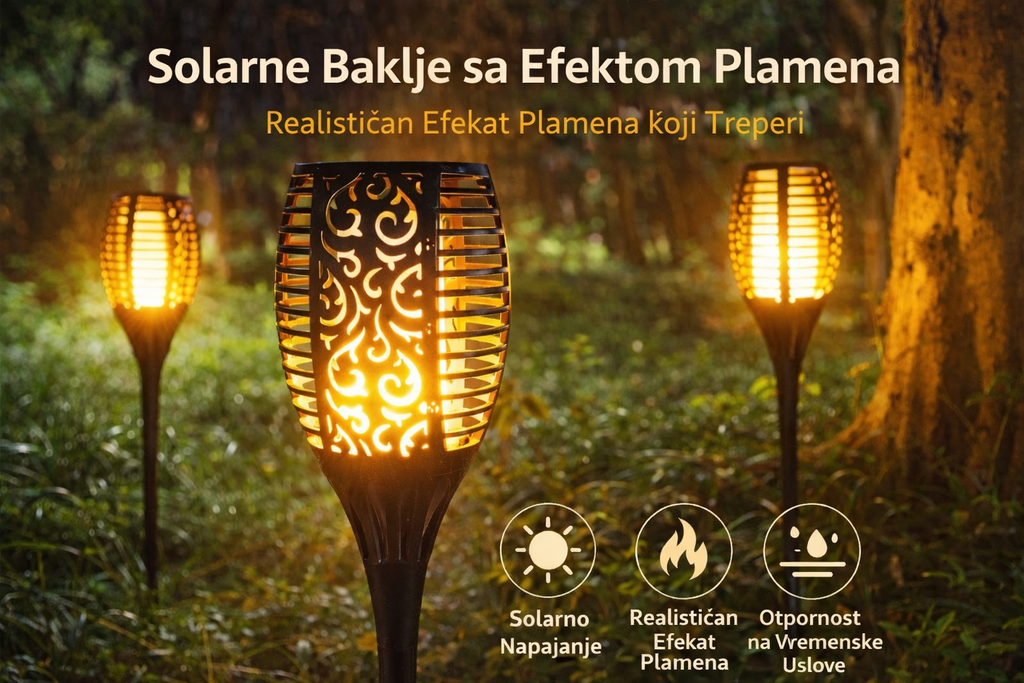 Solarna LED Baklja za dvorište